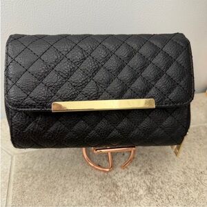 Elegant Black Quilted Clutch